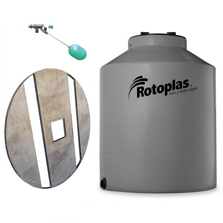 Tanque Rotoplas 400 L Tricapa con base y flotante